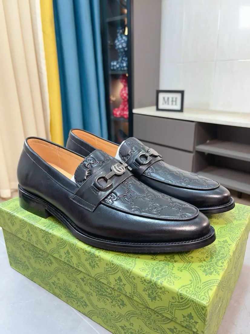 Men's Men's Shoes 💰520🌹🌹【GUCCI】The most popular classic Gucci leather shoes. Synchronized with the official website, the upper is made of Italian first-layer cowhide ➕cowhide lining, with unique brand and unique craftsmanship. Highlighting the hot style of the new year. Stop hesitating, stop wandering, get it now. Number: 38--44